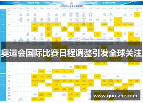 奥运会国际比赛日程调整引发全球关注